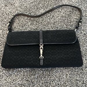 Coach Black Shoulder Bag with Silver Accents